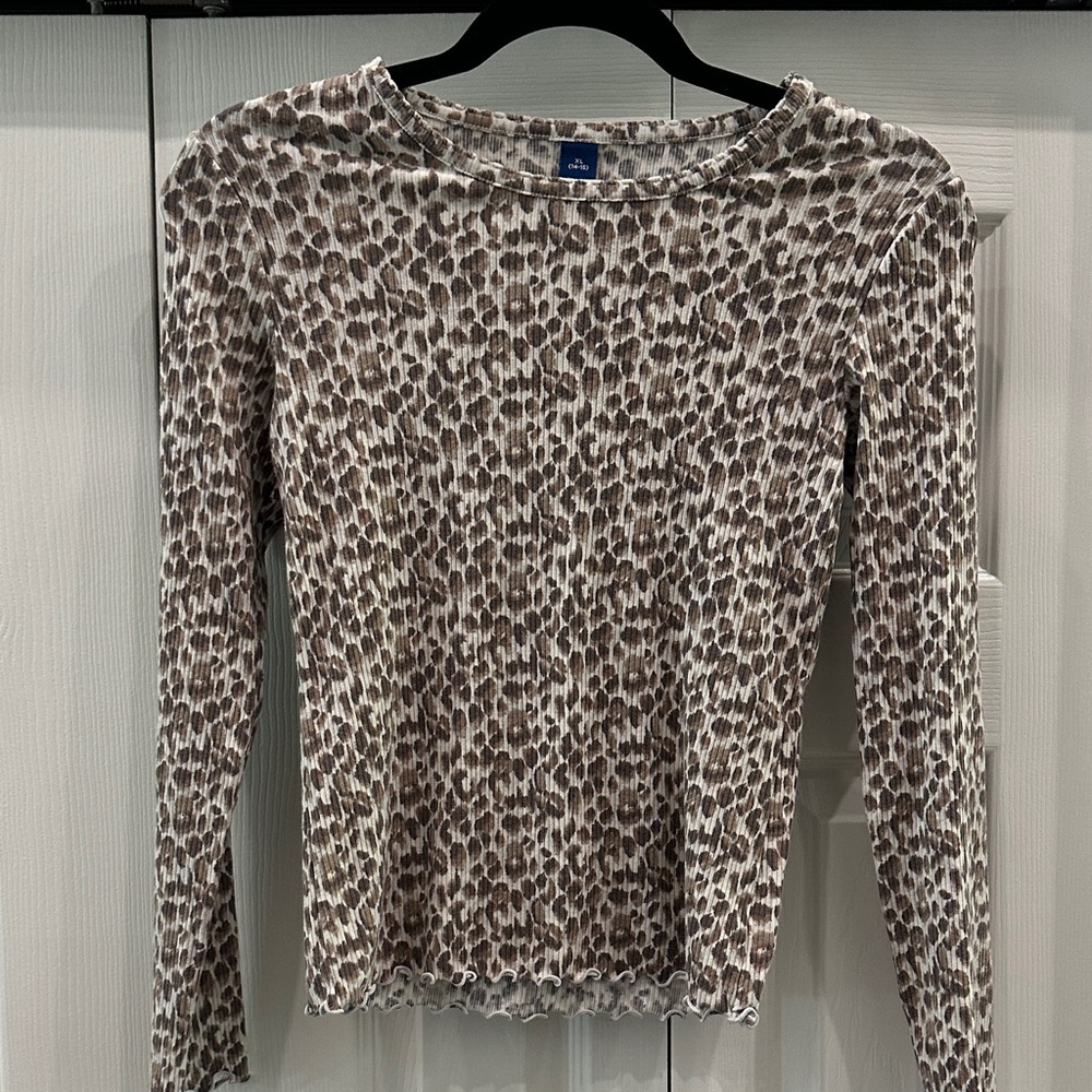 Old Navy Animal Print Ribbed Blouse